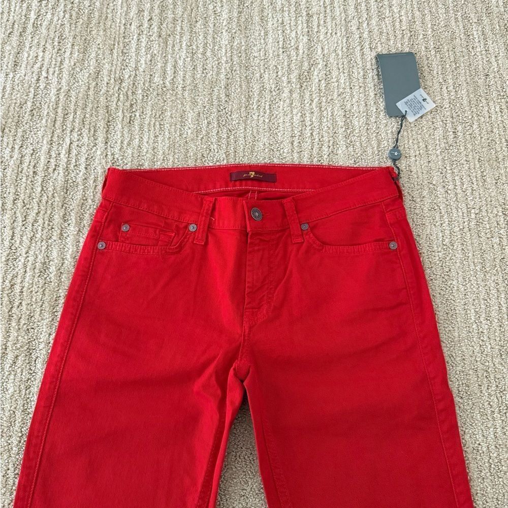 7 for All Mankind Red Women's Skinny Jeans - Picture 3 of 8
